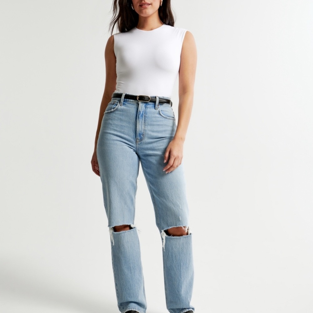 Women's Light Blue Distressed Jeans